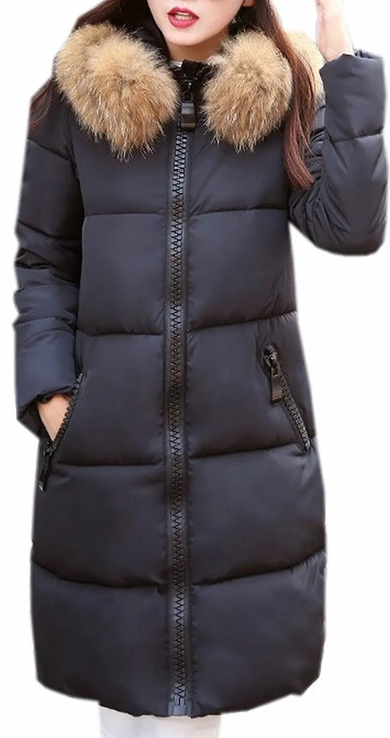 

Generic Women's Casual Quilted Hooded Thick Long Parka Jackets