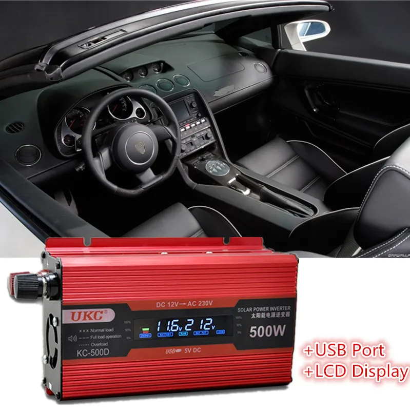 Car inverter 500W DC 12V to AC 220V vehicle battery power converter