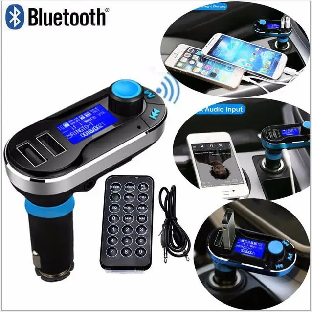 Портативный прикуриватель MP3 плеер Handsfree Bluetooth автомобильный комплект fm-передатчик с двойным 2.1A USB SD lcd для A2DP автомобильное зарядное устройство