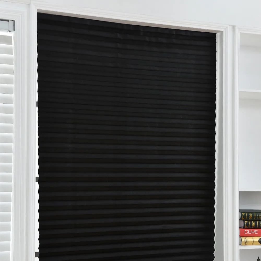 Persianas plisadas autoadhesivas medio Blackout ventanas cortinas para baño cocina balcón sombras para puerta de ventana de café/Oficina Persianas plisadas autoadhesivas medio Blackout ventanas cortinas para baño cocina balcón sombras para puerta de ventana de café/Oficina