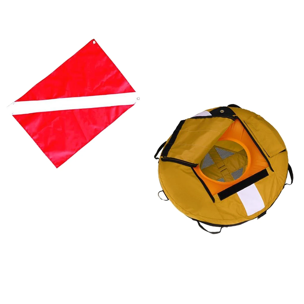 Freediving Freediver Training Buoy Instructor Safety Float + Scuba Diver Down Flag Signal Banner Water Sport Swim Diving Pool Ac