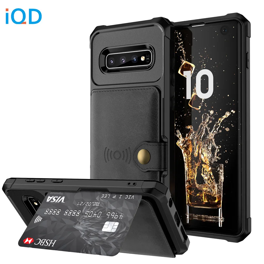 IQD Чехол бумажник для Galaxy S10 Plus S10e роскошный автомобильный Магнитный чехол Samsung Note