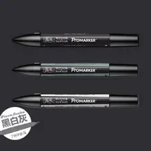 Winsor& Newton ProMarker двойной наконечник графический маркер-серый и черный