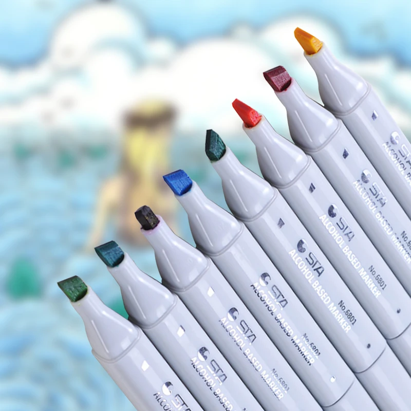 60 цветов рисования акварельные ручки-Щетки Набор мягкие Маркеры Ручка для эскиза анимация почерк Краска Ручка