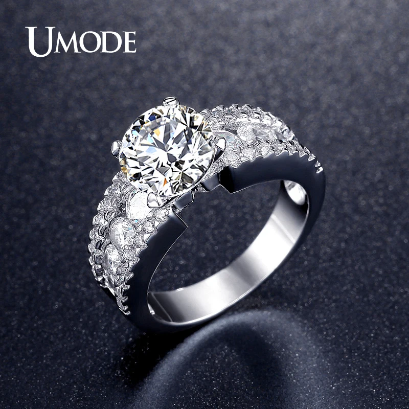 font b UMODE b font Romantic Cubic Zirconia Wedding Engagement font b Rings b font