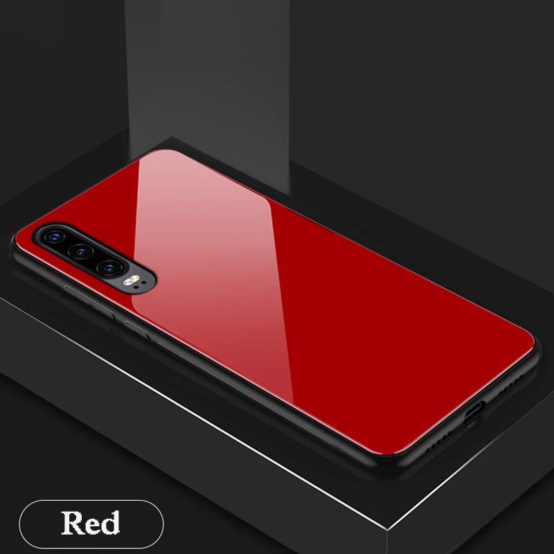 KaiNuEn coque, чехол, чехол, для HuaWei Y9 y5 prime P9 P10 Plus honor 7s жесткий ударопрочный чехол для телефона из закаленного стекла - Цвет: Red