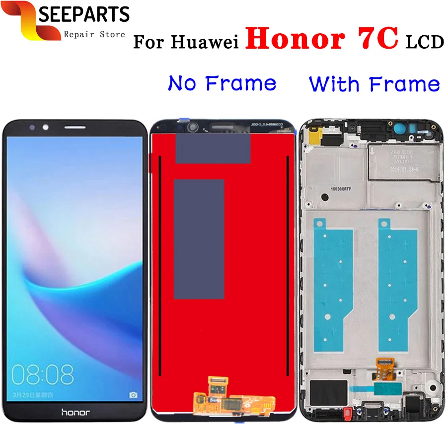 

New Original LCD Huawei Honor 7C Pro LCD Display Touch Screen Digitizer LND L29 L22 AL30 TL40 For Huawei Honor 7C LCD With Frame