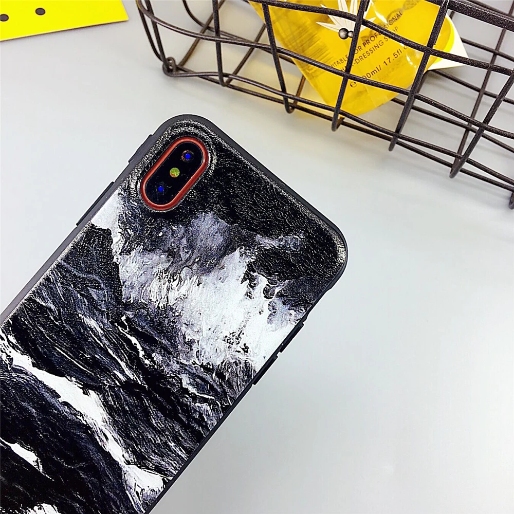 Kartun Lukisan Kasus Untuk Iphone X Kasus Artistik Salju Gunung