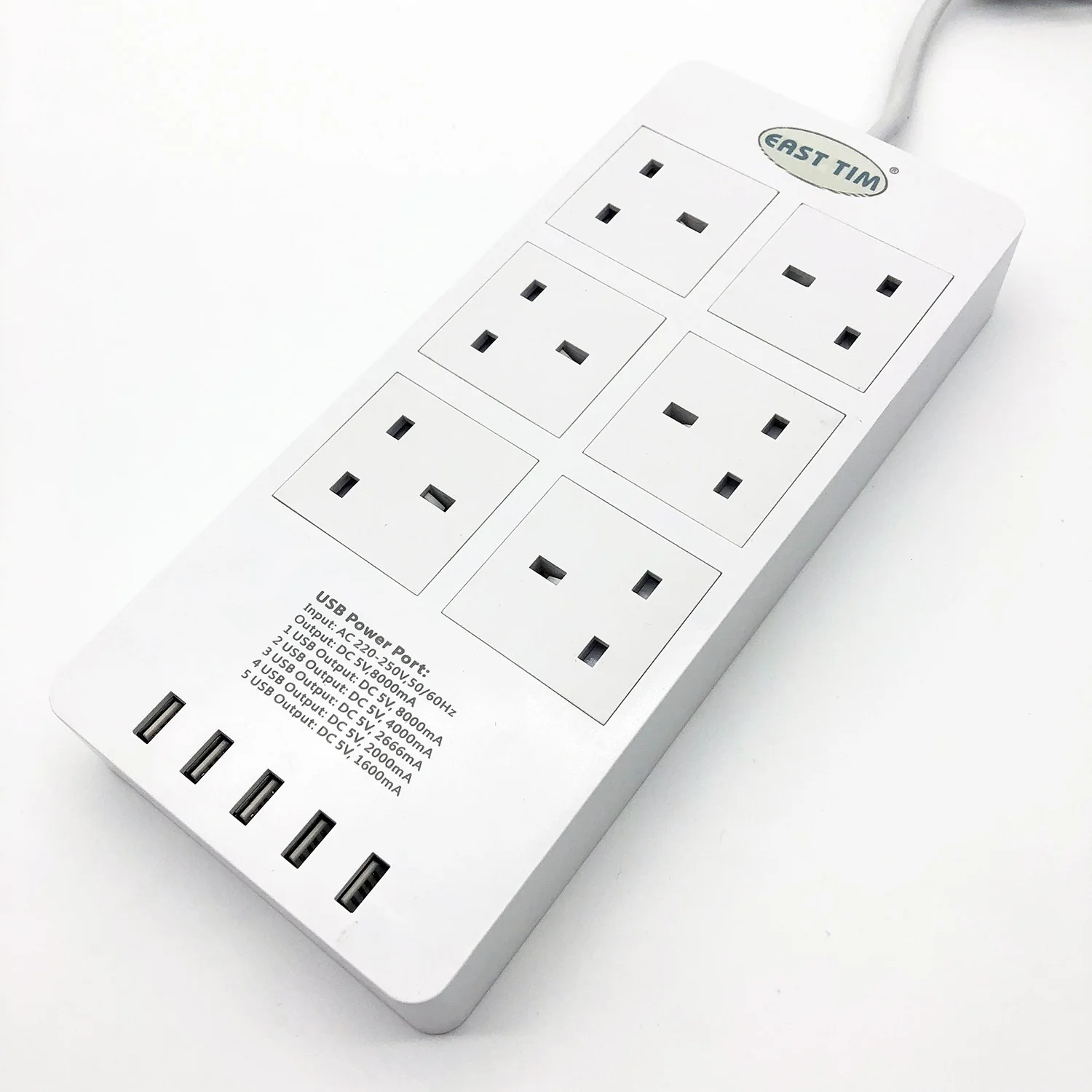 Удлинитель с защитой от перенапряжения розетки для Великобритании USB портами