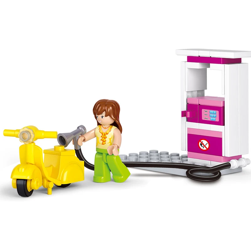 S Model Compatible with Lego B0518 37pcs Girls Retro Motorcycle Models Building Kits Blocks Toys Hobby Hobbies For Boys Girls