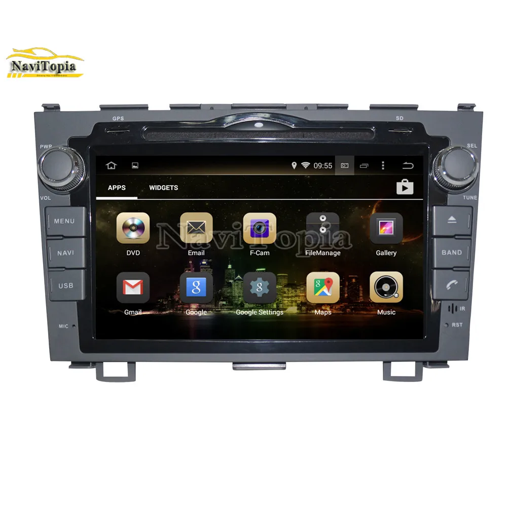 Top NAVITOPIA 4G RAM 64G ROM PX6 Six Core Android 9.0 Car DVD Multimedia Player GPS Navigation for Honda CRV 2006 2007 2008-2011 9