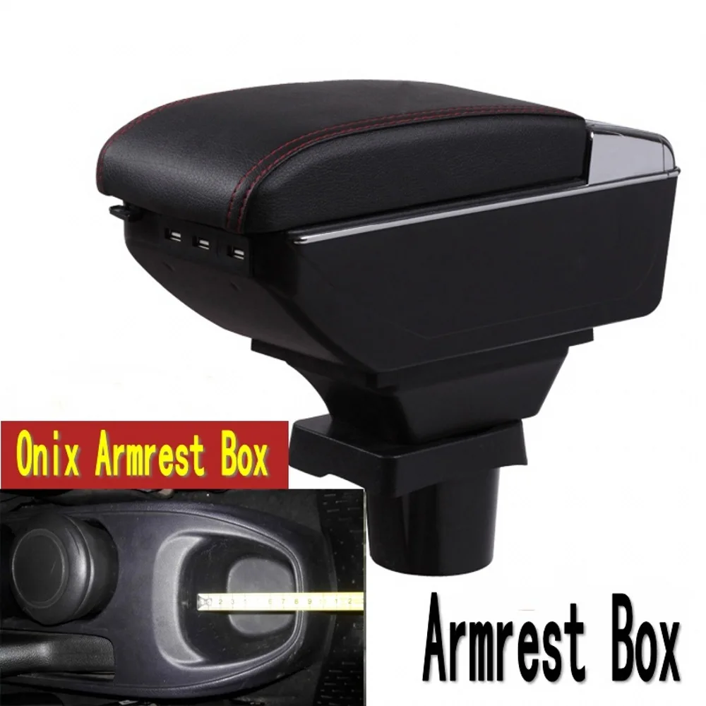 

For Chevrolet Onix armrest box central Store content box with cup holder ashtray USB Onix Activ cobalt armrests box