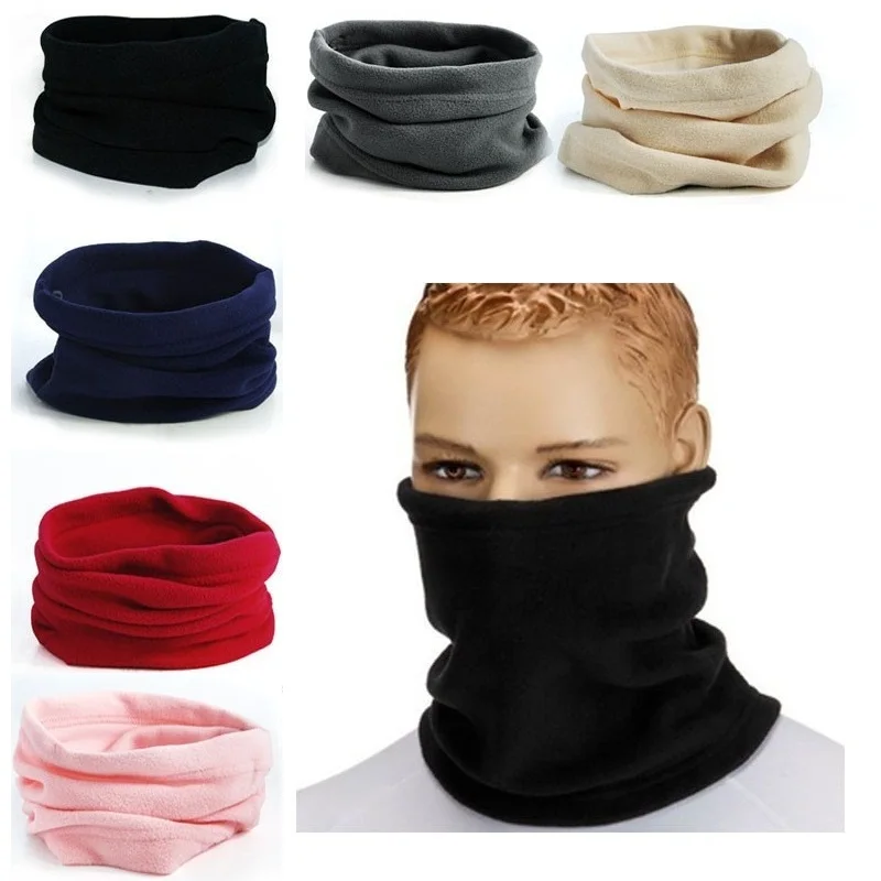 

Scarf Men Women Solid 3 in 1 Multifunctional Scarf Unisex Polyester Thermal Snood Hat Neck Warmer Scarf Beanie Balaclava