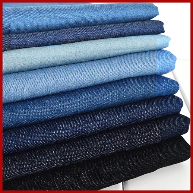 100% Cotton Blue Jeans Fabric Lightweight Denim Fabric By The Yard