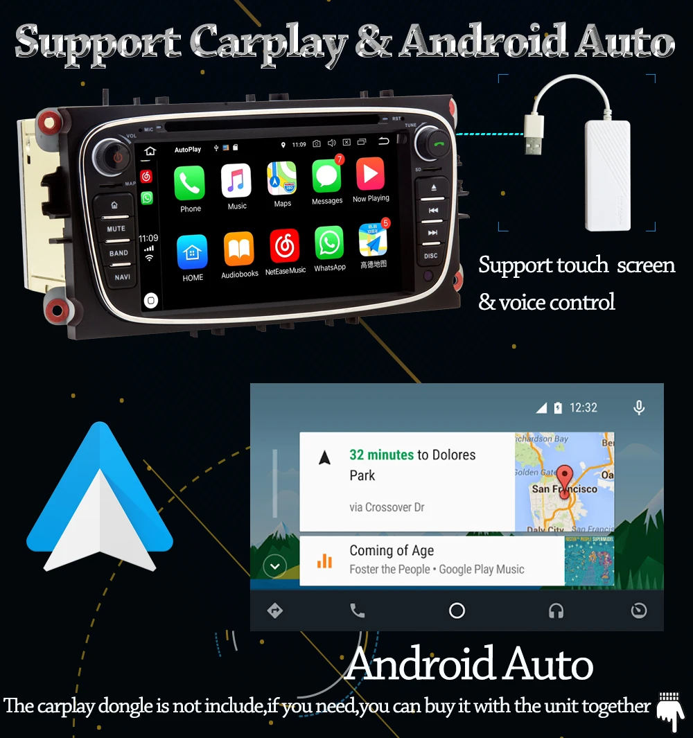 Best 7" IPS Pure Android 8.0 Car DVD Player For Ford Focus Galaxy Mondeo C-MAX S-MAX Kuga Car Radio With Bluetooth GPS Navigation 15 Best 7" IPS Pure Android 8.0 Car DVD Player For Ford Focus Galaxy Mondeo C-MAX S-MAX Kuga Car Radio With Bluetooth GPS Navigation 15