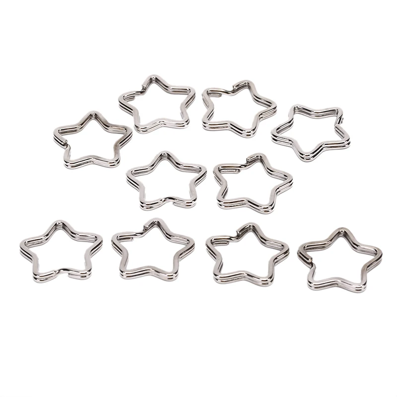 10PCS Silver Flower Shape Key Clasp Charm Pendant Finding Jewelry Necklace Phone Key Chain Accessory