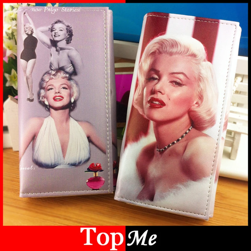 Brand Clutch Women Wallets Monroe Hepburn Pattern Cards Holder Lady Purse Bags Burse Carteira Feminina Billeteras Portefeuille