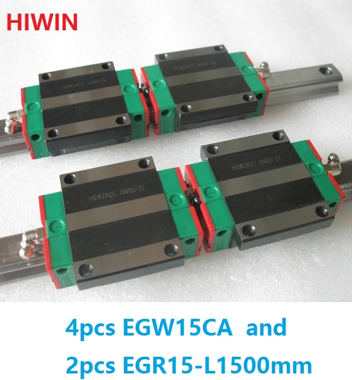 

2pcs 100% original HIWIN linear rail EGR15 -L 1500mm + 4pcs EGW15CA linear flange block for CNC router