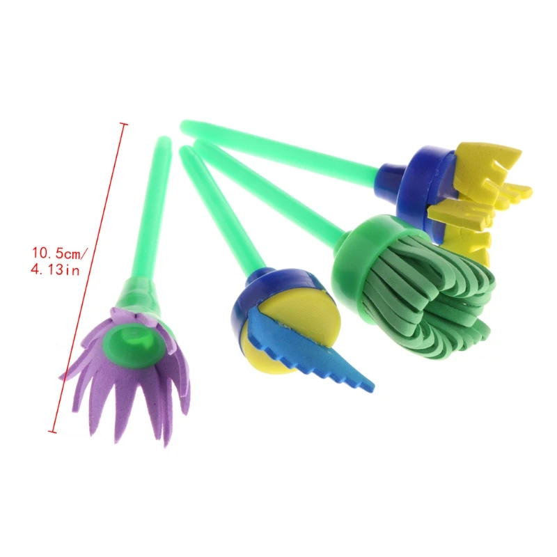 

4Pcs Painting Brush Flower Stamp Kids DIY Graffiti Puzzle Toys Drawing Tools