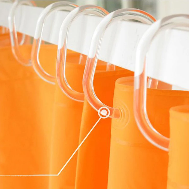

24 Pcs/Set Bathroom Shower Hooks Plastic Clear C Type Curtain Liner Hook Rings YU-Home