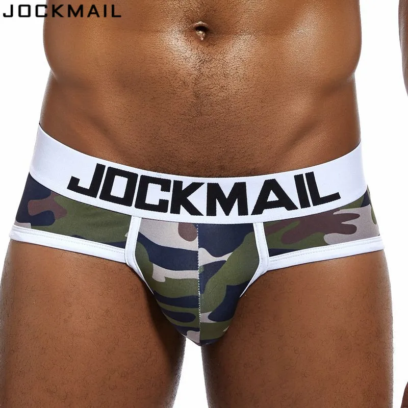 JOCKMAIL 5 значение посылка/Lot печати камуфляж мужские нижнее белье мужские трусы слипы Cueca Гей мужское нижнее белье, трусы