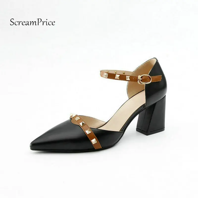 square front black heels