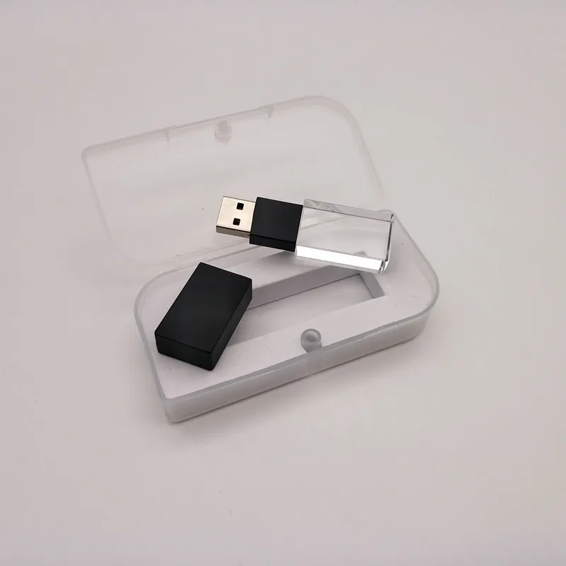 10 шт./лот, плата за логотип) пользовательский 3D логотип внутри кристалл USB 2,0 флэш-накопитель с коробкой
