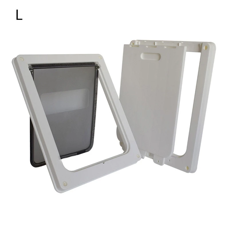 Auto Lockable Dog Door Pet Gates Door Transparent Flap Dog Door Easy Install Crates Dog Small Pet Tunnel ABS Plastic