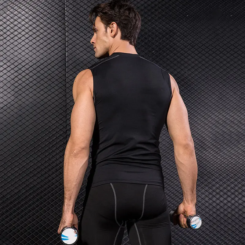 Мужская спортивная одежда эластичный плотный дышащий Быстросохнущий жилет спортивные топы для тренировок MC889