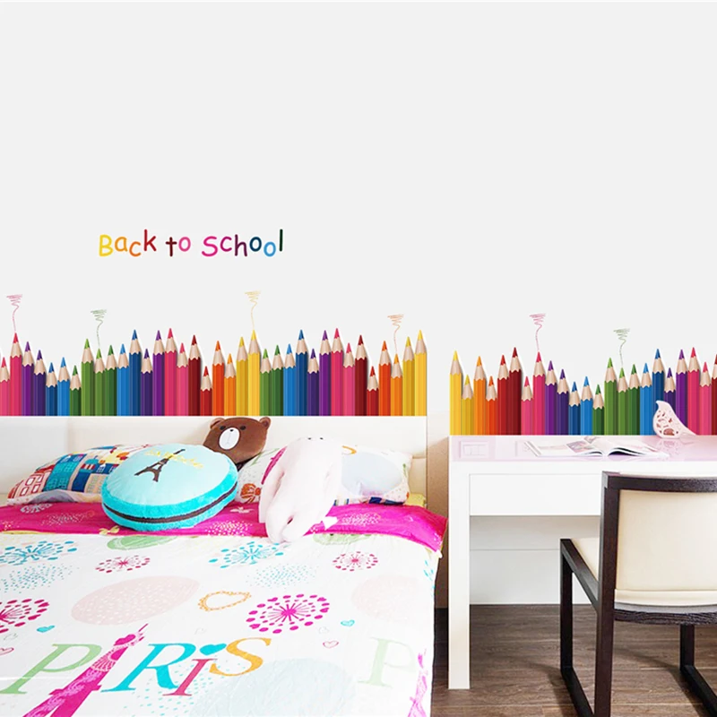 Buy Colorful Pencil Wall Sticker Removable Back To