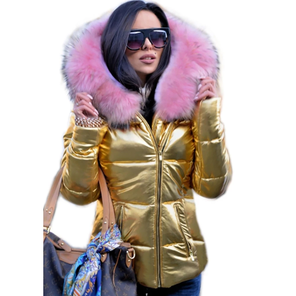 Roiii Parka Plus Size Casual Yellow Coat Women Jacket Charming Padded