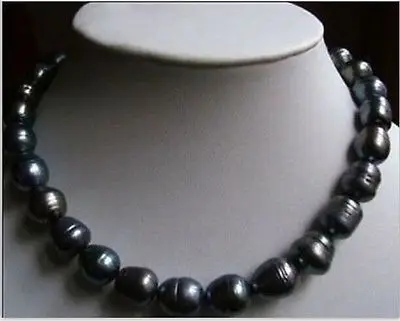 

FREE SHIPPING HOT sell new Style >>>>huge 15-16mm baroque natural tahitian black pearl necklace 17inch