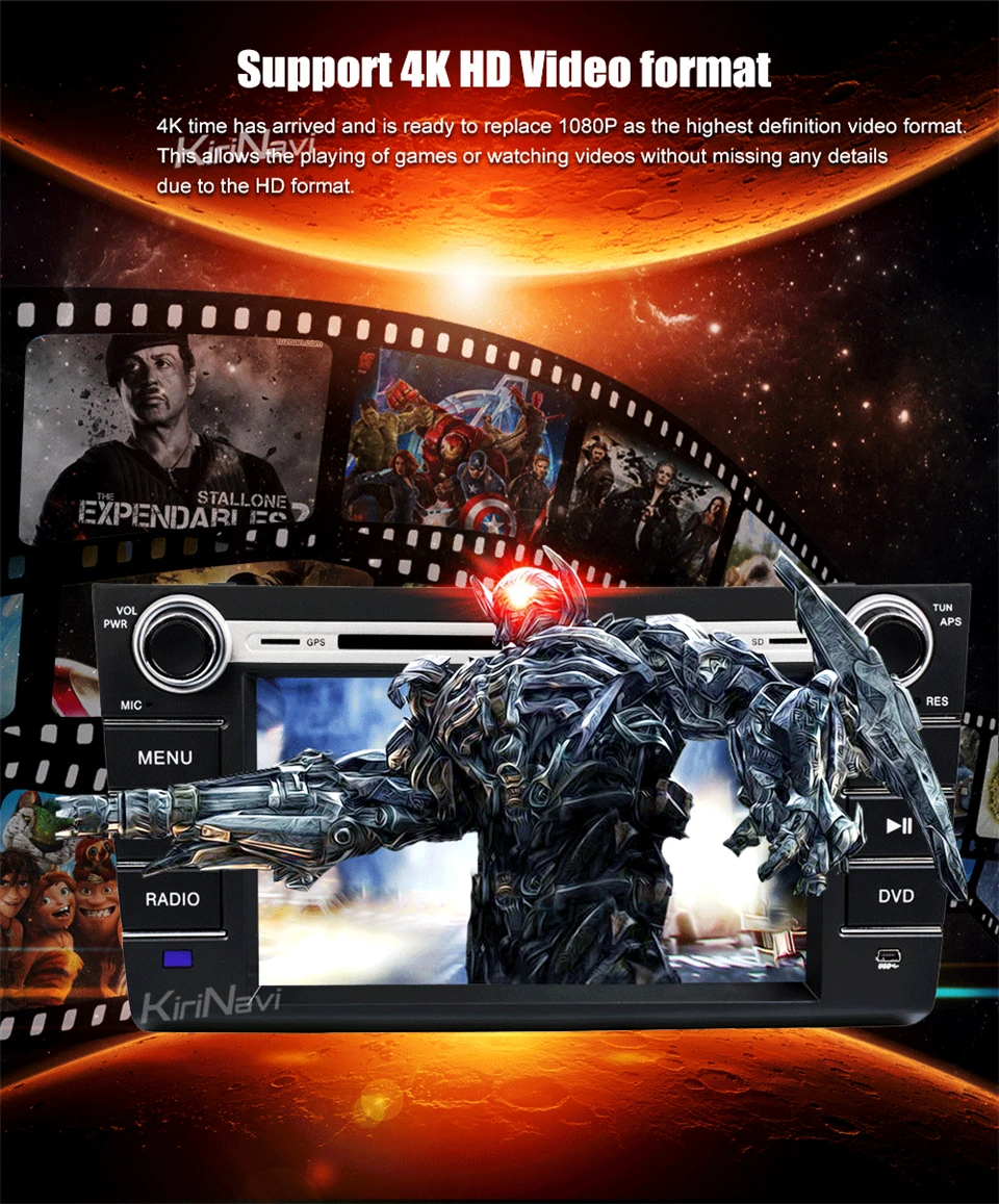 Perfect KiriNavi Octa core 4G LET android 7 car audio for Suzuki Swift dvd player with gps support 4K Video 4G 9