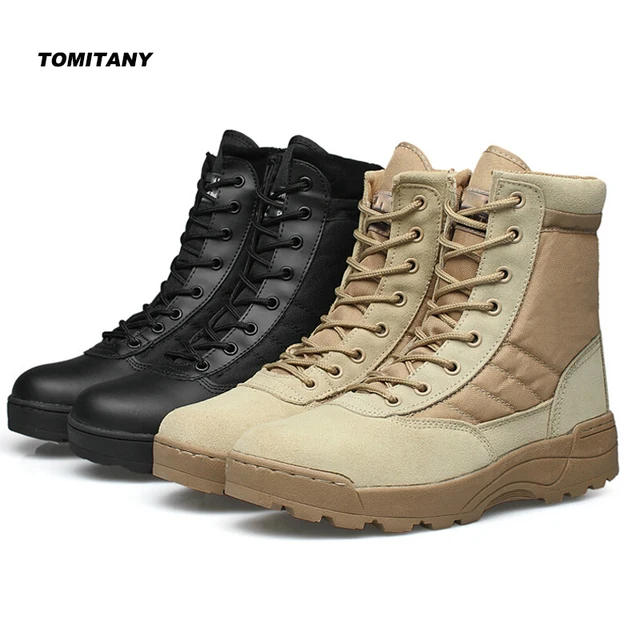 Outdoor Tactical Military Combat Boots Men Breathable Canvas Climbing Trekking Mountain Sneakers Shoe Man Hiking Hunting Shoes