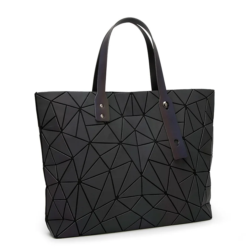 

Bags For Woman Geometric Holo Graphic Fluorescence Woman Large Space Tote Bag Laser Handbag Casual Purse