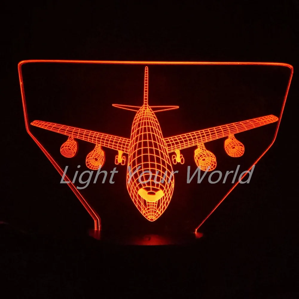 Air Plane 3D Night Light LED Remote Touch Table Lamp Helicopter 3D Lamp