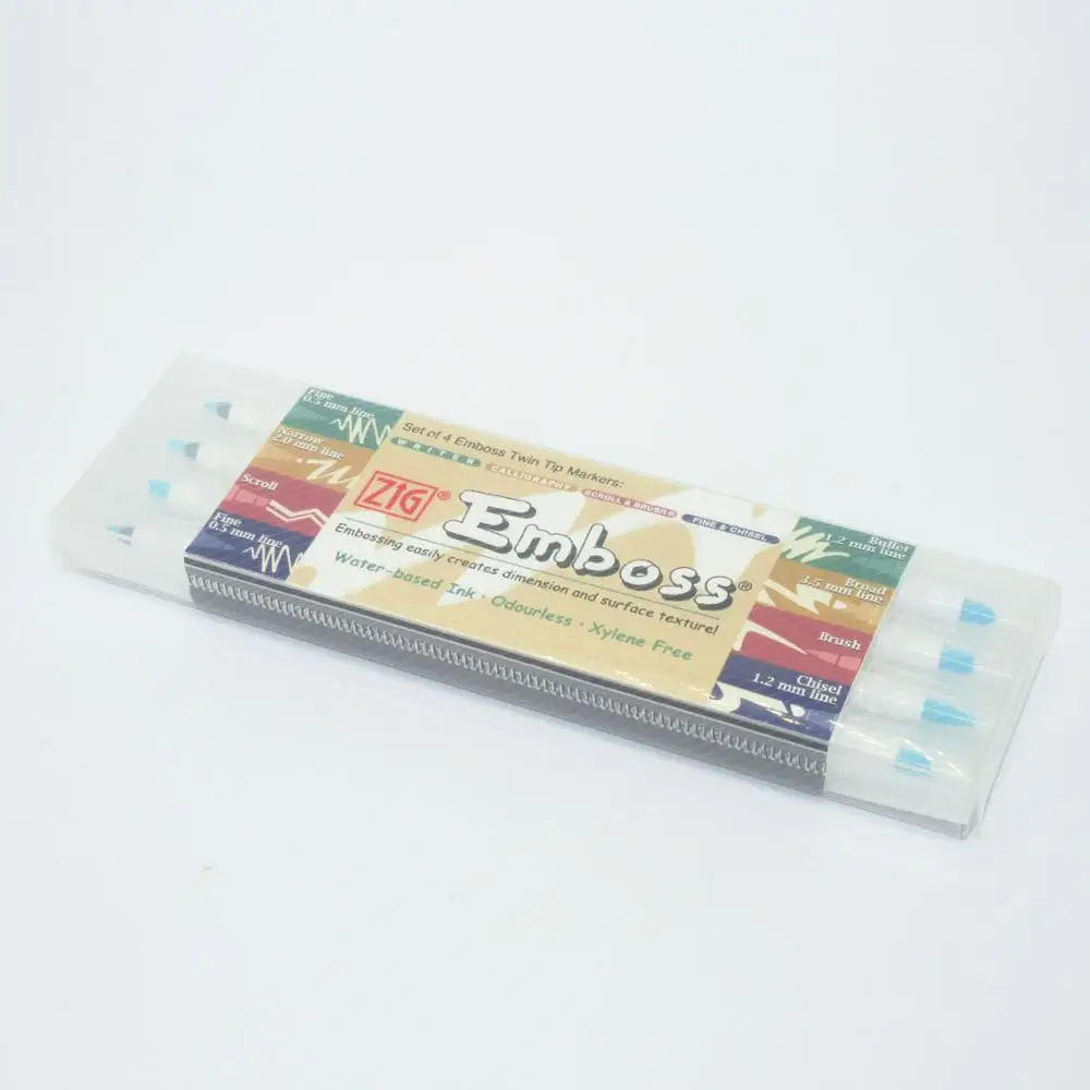 ZIG Kuretake Embossing Pen Twin Tip Glue Pens Double Tip Japan