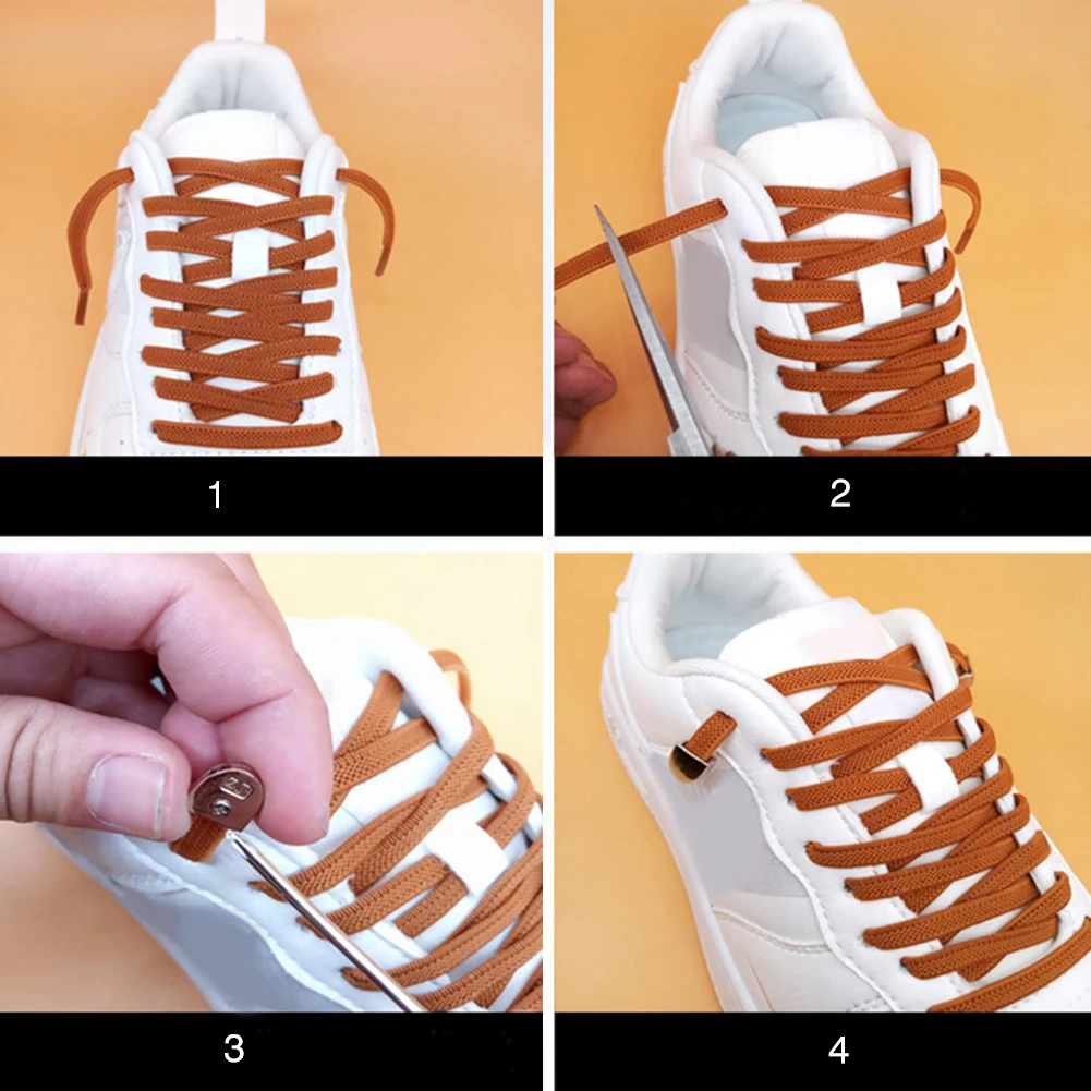 Metal Buckle D Word Lazy Shoelaces Free Tie Elastic Wild Casual Flat Shoelaces Sport Travel Shoelace White Green DIY Accessories
