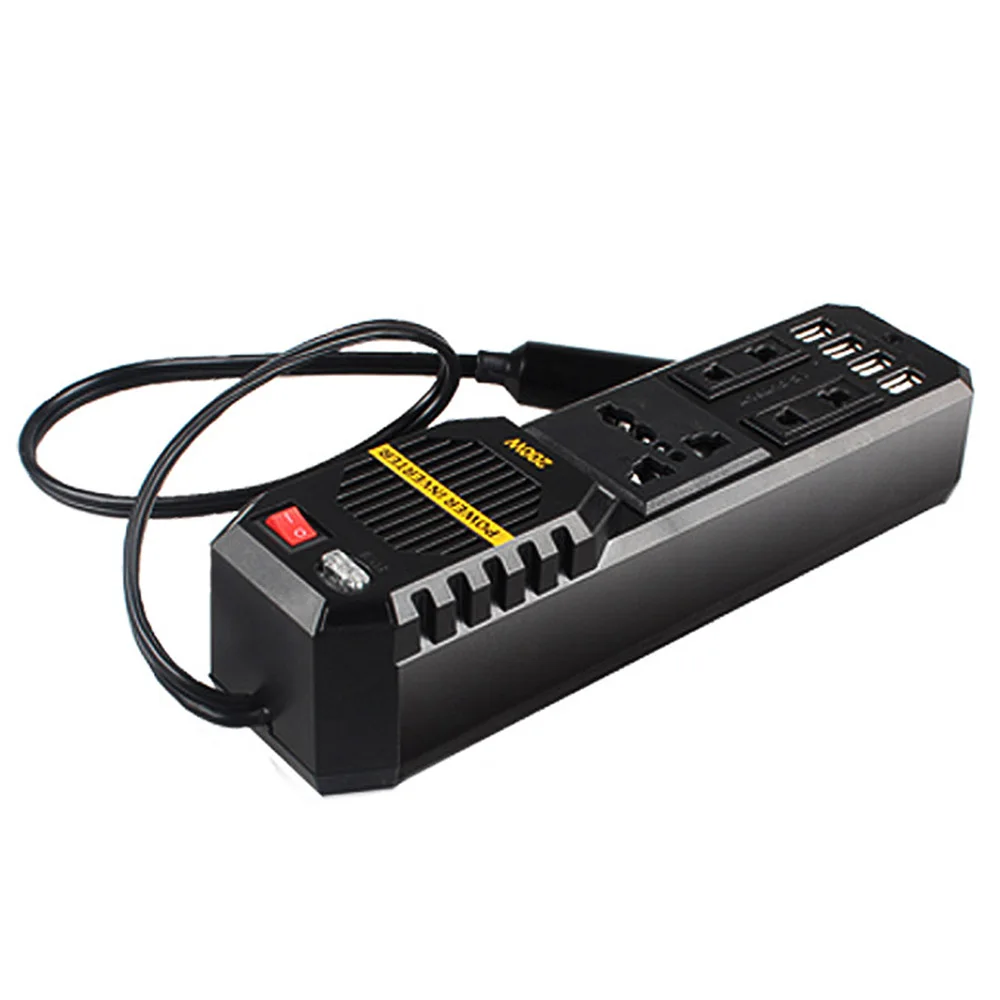  Inversor de cigarrillo de coche de 200 W de 12 V a 220 voltios de CC a CA convertidor 4 USB 3.1A ca