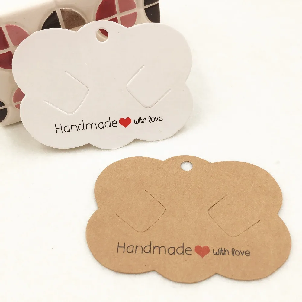 

24 pcs 6.5x9cm white/kraft/black DIY blank hair clip display card women barrette products package card accept personalized logo