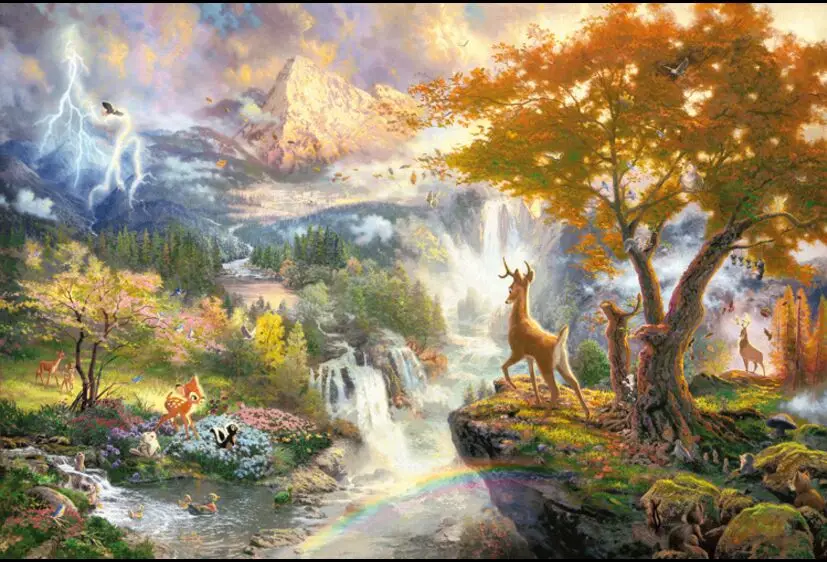 

Wonderland The wooden puzzle 1000 pieces ersion paper jigsaw puzzle adult children's educational toys
