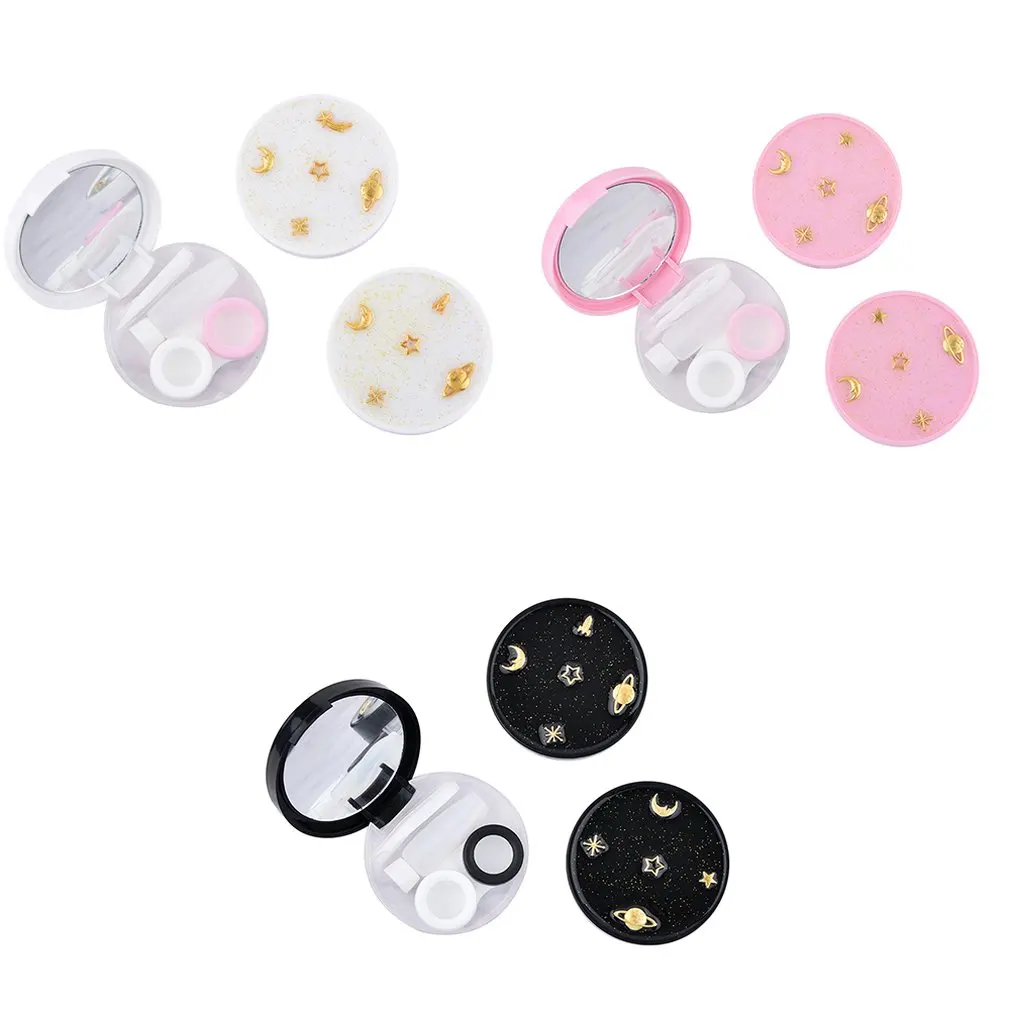 

2 Grids Lens Care Storage Box Rocket Ribbon Beauty Mate Box Eye Box Portable Glasses Storage Box Durable Organizer