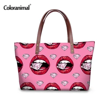 

Coloranimal Brand Designer Women Large Handbags Sexy Pink Ladies Lipstick Shoulder Bags for Girls Travel Female Big Top Hand Bag
