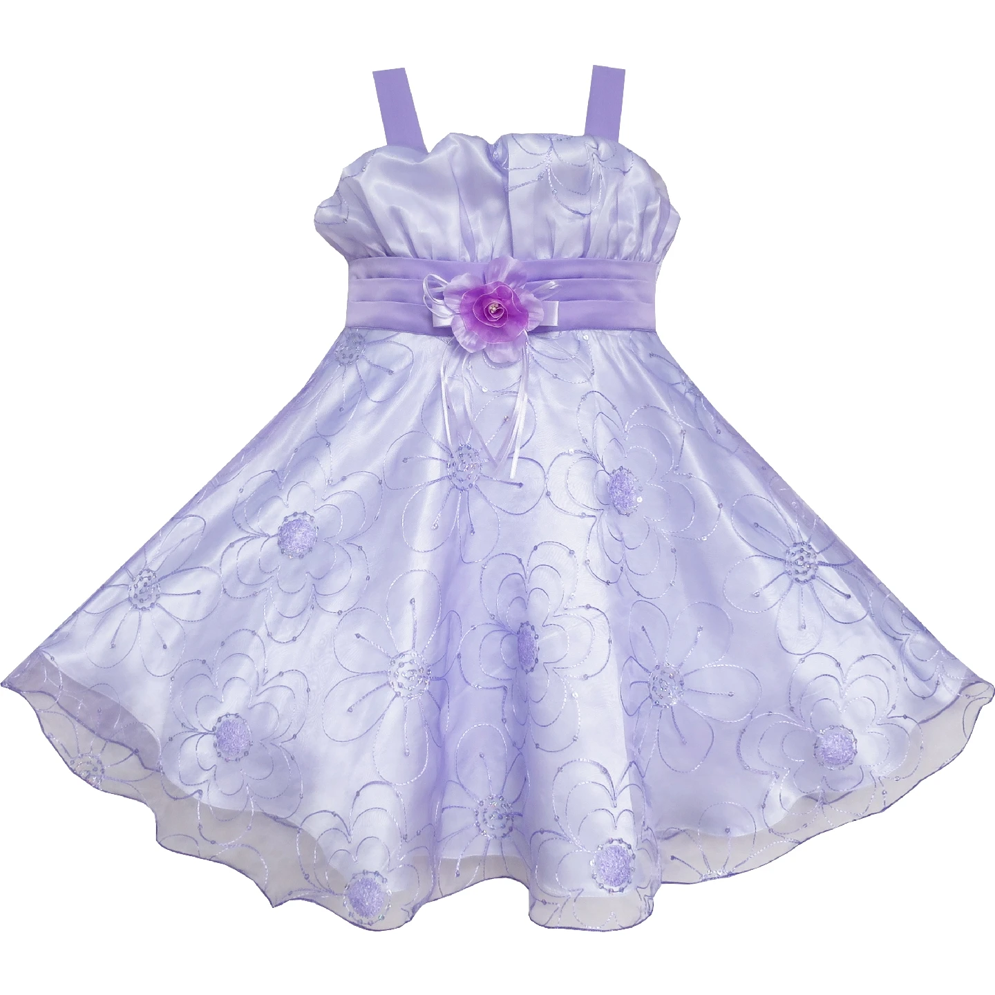 

Flower Girl Dress Purple Tank Pageant Dancing Kids Clothing 2019 Summer Princess Wedding Party Dresses Kids Clothes Sundress