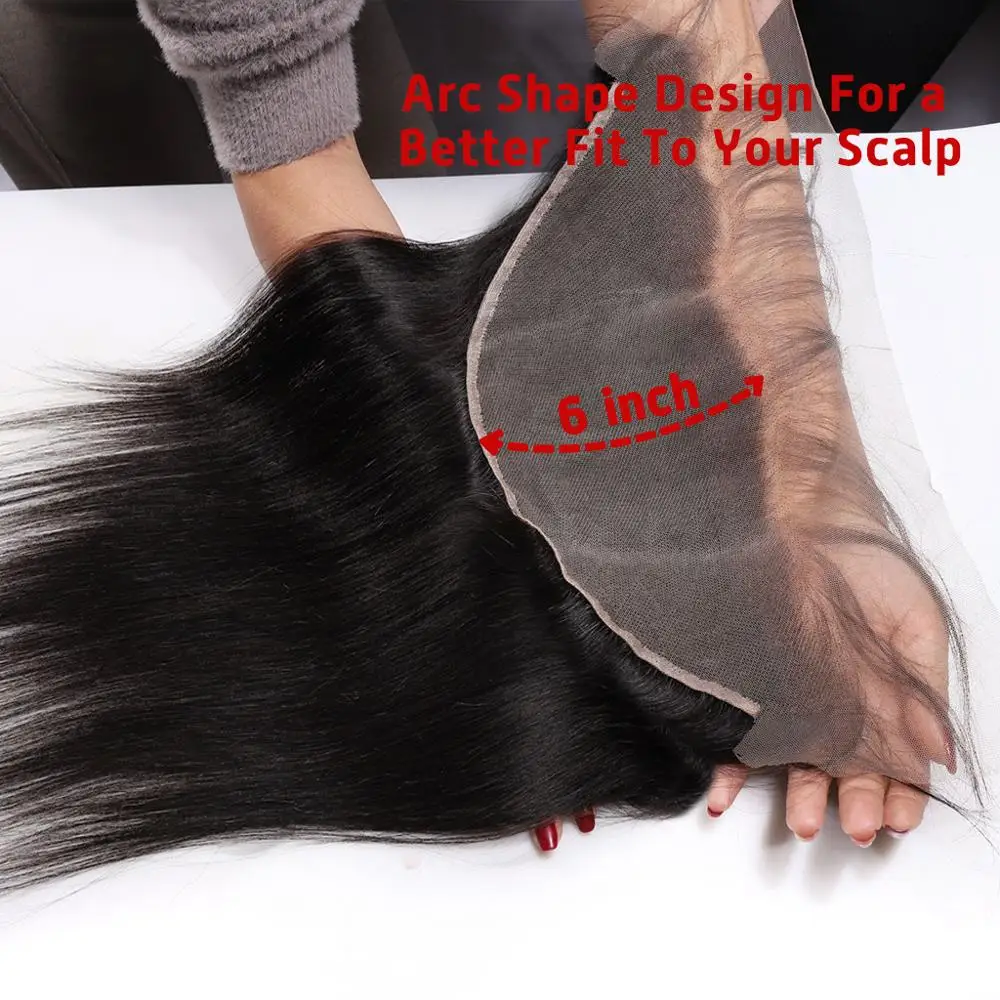

13*6 Ear To Ear Lace Frontal Closure Deep Parting Straight Remy Human Hair Pre Plucked Peruvian Lace Frontals Bleached Knots
