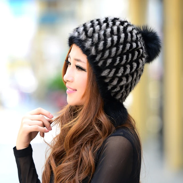 Cheap 2013 Women sweet ear mink hat women's thermal winter ear cap marten tassel