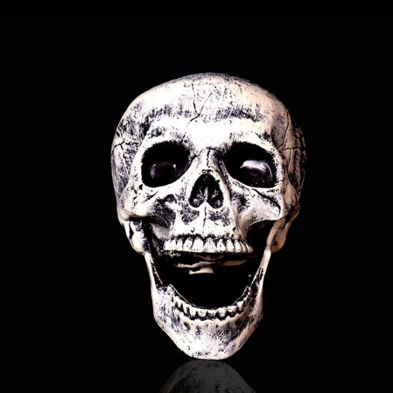 Cosplay&ware Skeleton Christmas Prop 100% Plastic Lifelike Human Bones Skull Figurine Horror Halloween Party Decoration -Cosplayware Store