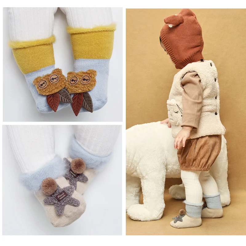 Baby Terry Socks Warm Winter Thick Newborn Cotton Boys Girls Cute Toddler Socks Infant Animal Funny Sock
