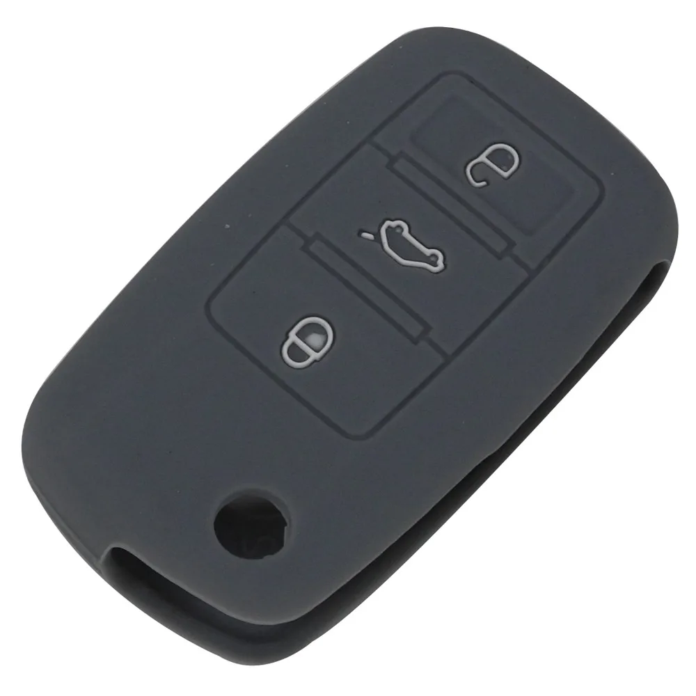 Keyforkess 30 pz/lotto Cassa Chiave Del Silicone Per VW Polo Passat B5 Sedile Golf Jetta Mk6 Tiguan Più Eos Scirocco Coleotteri copertura FOB 14 1DSwarehouse9209