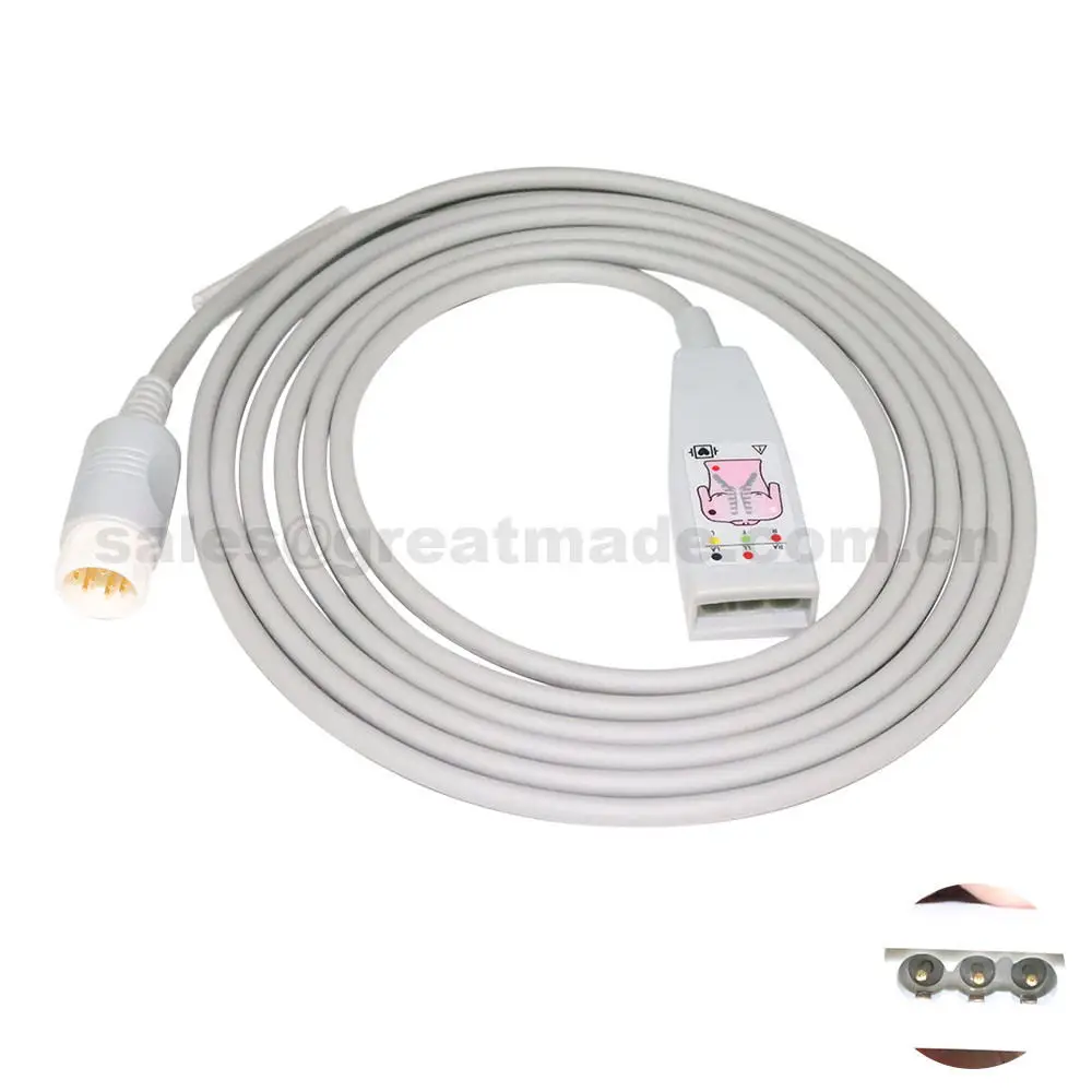 

Compatible with Philips OEM 1669A 3-lead Trunk cable , AAMI & IEC label included . Round 12PIN.